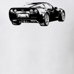 2009 Corvette Rear Angle View Light Color T Shirt