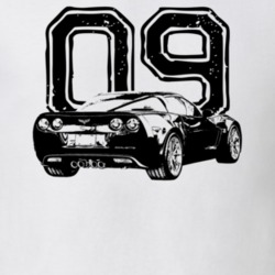 2009 Corvette Rear Angle View With Year Light Color T Shirt