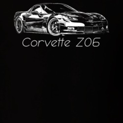 2008 Corvette Side Angle View With Model Name Dark Color T Shirt