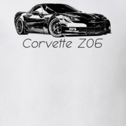 2008 Corvette Side Angle View With Model Name Light Color T Shirt