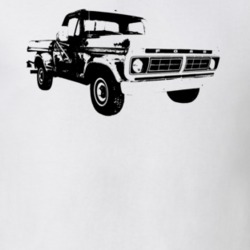 1977 F100 Pickup Truck Three Quarter Side View White T Shirt