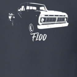 1977 F100 Pickup Truck Three Quarter Side View With Model Name Charcoa