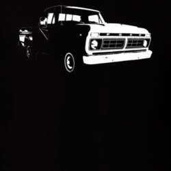 1977 F100 Pickup Truck Three Quarter Side View Black T Shirt