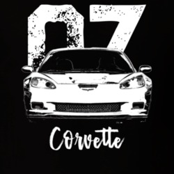 2007 Corvette Grill View With Year And Model Dark Color T Shirt