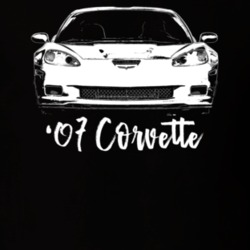 2007 Corvette Grill View With Year Model Dark Color T Shirt