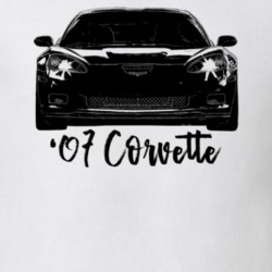 2007 Corvette Grill View With Year Model Light Color T Shirt