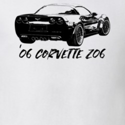 2006 Corvette Rear Angle View With Model Name Year Light Color T Shirt