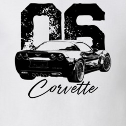 2006 Corvette Rear Angle View With Year And Model Light Color T Shirt
