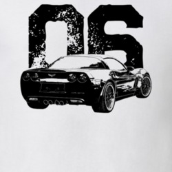 2006 Corvette Rear Angle View With Year Light Color T Shirt