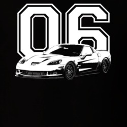 2006 Corvette Side Angle View Year With Dark Color T Shirt