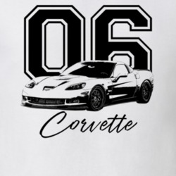 2006 Corvette Side Angle View With Year And Model Light Color T Shirt