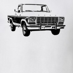 1979 F100 Pickup Truck Three Quarter Side View White T Shirt