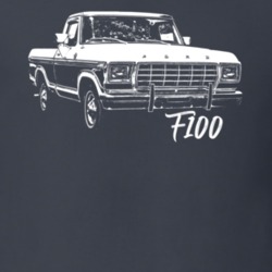 1979 F100 Pickup Truck Three Quarter Side View With Model Name Charcoa