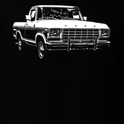 1979 F100 Pickup Truck Three Quarter Side View Black T Shirt