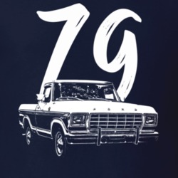 1979 F100 Three Quarter Side View With Year Navy Blue T Shirt