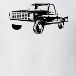 1980 F100 Pickup Truck Three Quarter Side View Whiite T Shirt