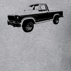 1981 F100 Pickup  Truck Three Quarter Side View Heather Grey T Shirt