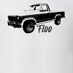 1981 F100 Pickup Truck Three Quarter Side View With Model Name White T