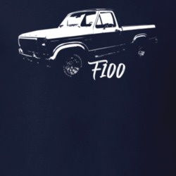 1981 F100 Pickup Truck Three Quarter Side View With Model Name Navy Bl