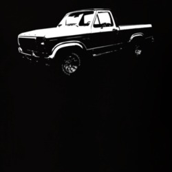 1981 F100 Pickup Truck Three Quarter Side View Black T Shirt