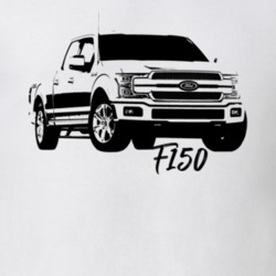2018 F150 Pickup Three Quarter Side View With Model Name White T Shirt