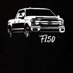 2018 F150 Pickup Truck Three Quarter Side View With Model Name Black T