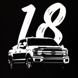 2018 F150 Pickup Truck Three Quarter Side View With Year Black T Shirt