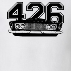1963 Fury Grill View With Engine Size Light Color T Shirt