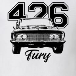 1963 Fury Grill View With Engine Size And Model Name Light Color T Shi