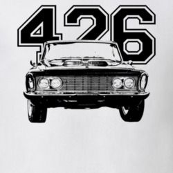 1963 Fury Grill View With Engine Size Light Color T Shirt