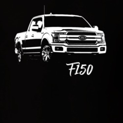 2017 F150 Three Quarter Side View With Model Dark Color T Shirt