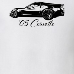 2005 Corvette Side View With Model Year Light Color T Shirt