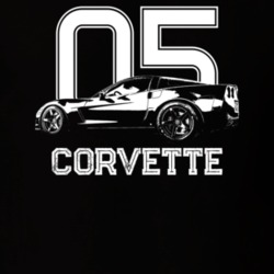 2005 Corvette Side View With Year And Model Dark Color T Shirt