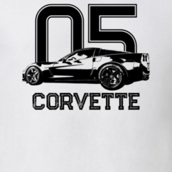 2005 Corvette Side View With Year And Model Light Color T Shirt