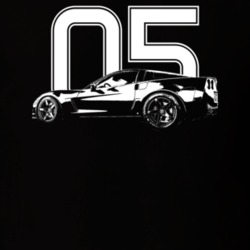 2005 Corvette Side View With Year Dark Color T Shirt