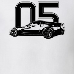 2005 Corvette Side View With Year Light Color T Shirt