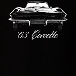1963 Corvette Grill View With Model Year Dark Color T Shirt