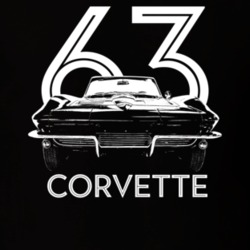 1963 Corvette Grill View With Year And Model Dark Color T Shirt