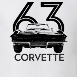 1963 Corvette Grill View With Year And Model Light Color T Shirt