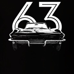 1963 Corvette Grill View With Year Dark Color T Shirt