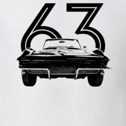 1963 Corvette Grill View With Year Light Color T Shirt