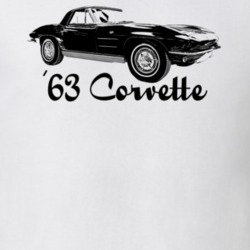 1963 Corvette Side Angle View With Model Year Light Color T Shirt