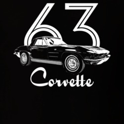 1963 Corvette Side Angle View With Year And Model Dark Color T Shirt