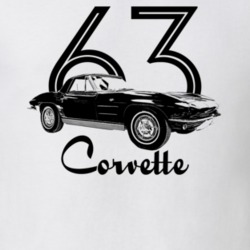 1963 Corvette Side Angle View With Year And Model Light Color T Shirt