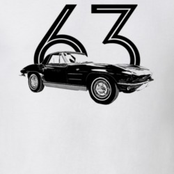 1963 Corvette Side Angle View With Year Light Color T Shirt