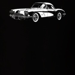 1960 Corvette Three Quarter Side View Dark Color T Shirt