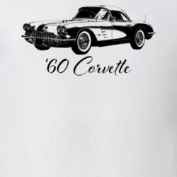 1960 Corvette Three Quarter Side View With Model Year Light Color T Sh