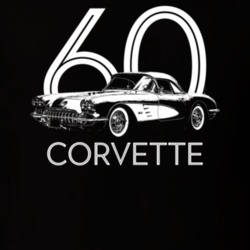 1960 Corvette Three Quarter Side View With Year And Model Dark Color T