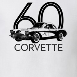 1960 Corvette Three Quarter Side View With Year And Model Light Color 