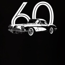 1960 Corvette Three Quarter Side View With Year Dark Color T Shirt